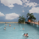 The sea at Tropical Islands is the size of three Olympic swimming pools and the water is an inviting 28 °C.